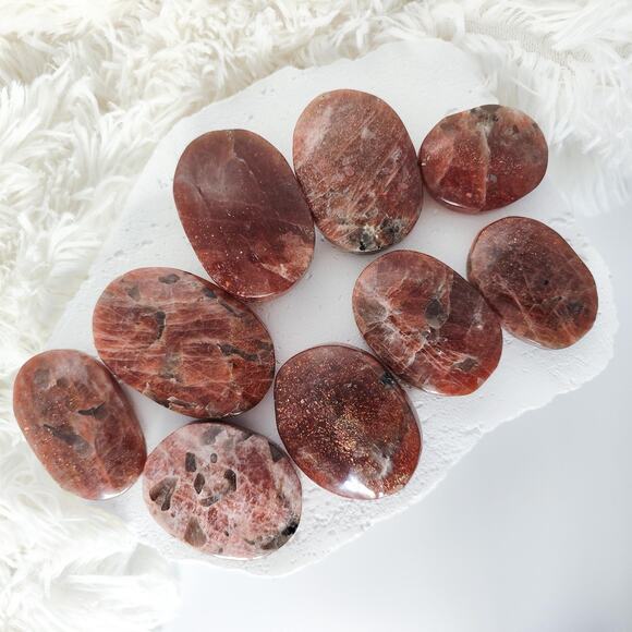 Sparkly Sunstone Palm Stone - Picture 2 of 10